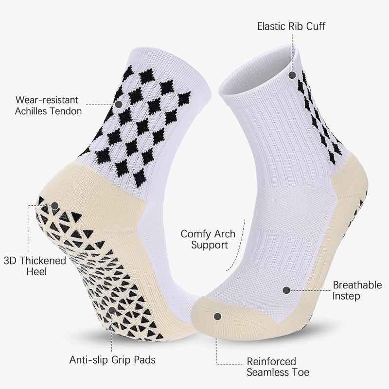 Regilt 3/6 Pairs Grip Soccer Socks Men Women Non-slip Sports Socks for Basketball Football Athletic - Image 4